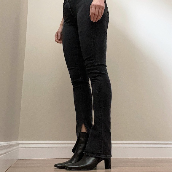 Paige Denim X Rosie HW Constance Split Ankle Skinny Jeans - Washed Black - Picture 1 of 13